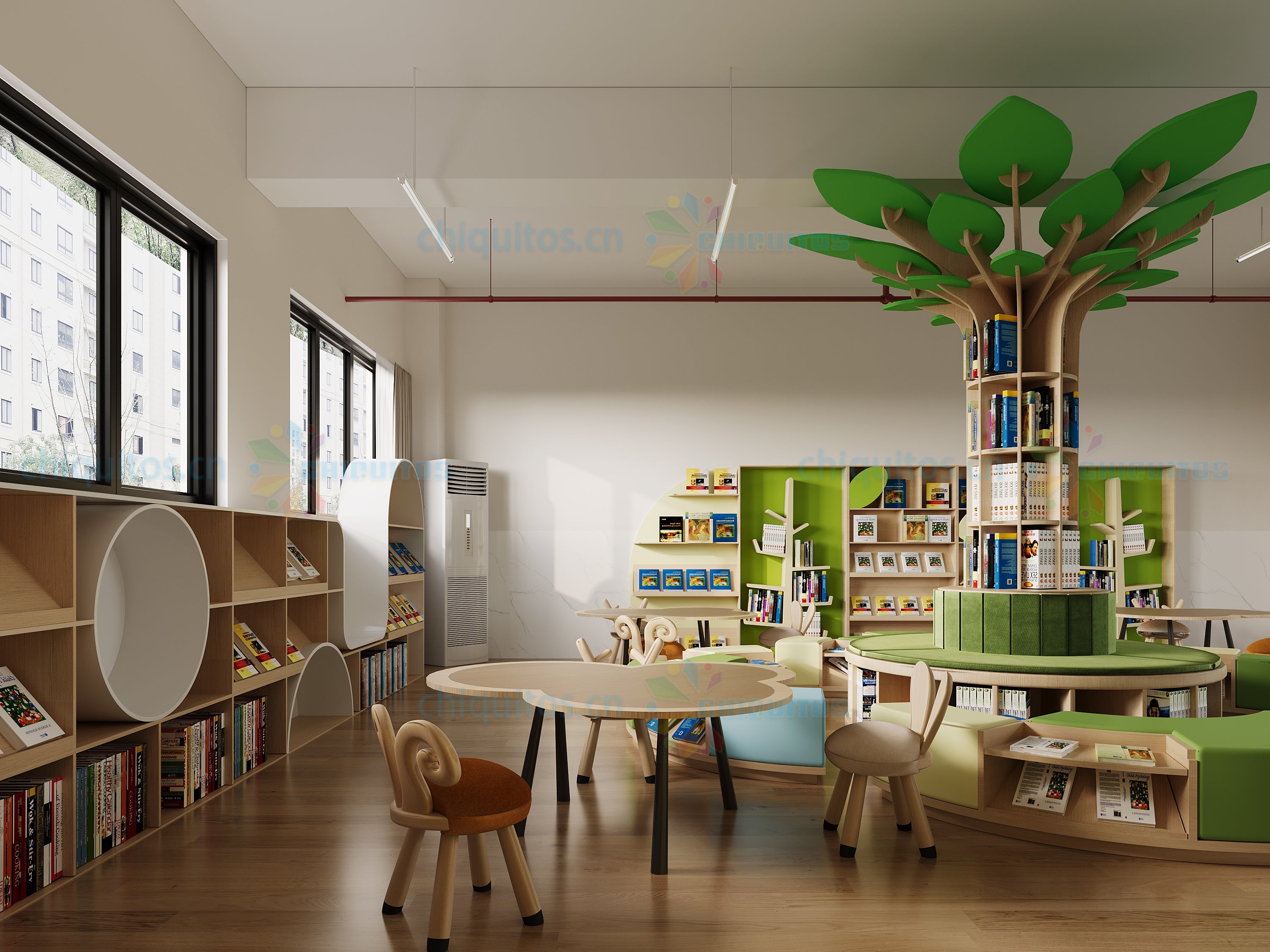 Chiquitos Kids Reading Corner Tree Bookshelf Creative Library Furnitur ...