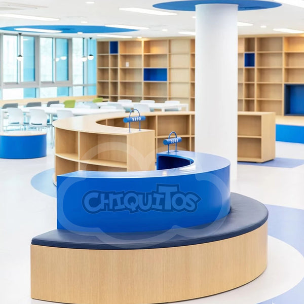 Chiquitos Children's Reading Area Seating Multifunctional Reading Seat Bookshelf with Bench Integrated Bookshelf Seating