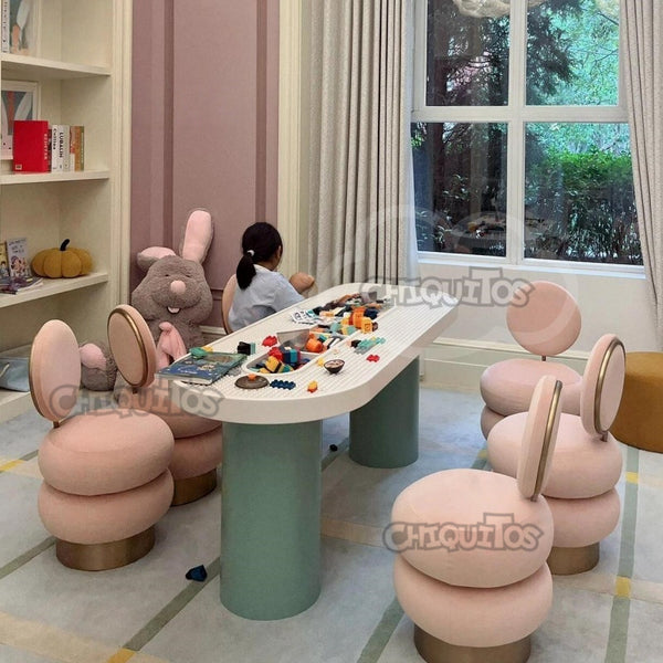 Chiquitos Adjustable Montessori Educational Play Table Set Building Block Kids Furniture Convertible Brick Table  with Chair