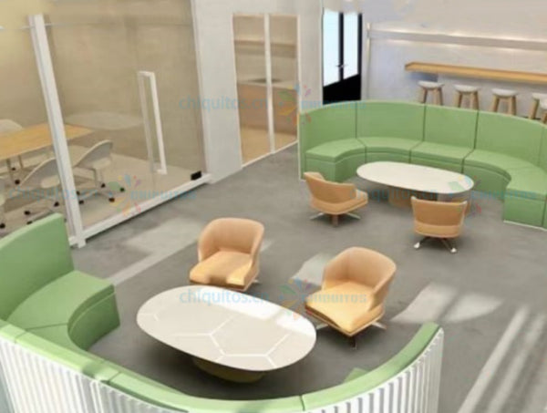 Chiquitos Modern U Shaped Sofa with High Back for Library and Reading Room Comfortable Seating Solution in Customizable Size