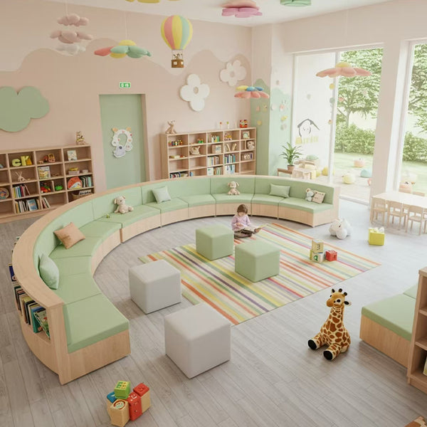Chiquitos Montessori Kids Library Reading  Floor Bookshelf Daycare Cabinet Wooden Preschool Kindergarten Classroom Furniture