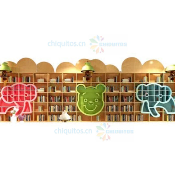 Chiquitos Modern Wooden Bookshelf Wall Partition Design for Kindergarten and Classroom Storage