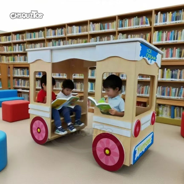 Chiquitos Ice Cream Truck Shaped Kids Bookshelf Creative Wooden Bookcase for  Books Toys & Decor | Nursery & Playroom Furniture