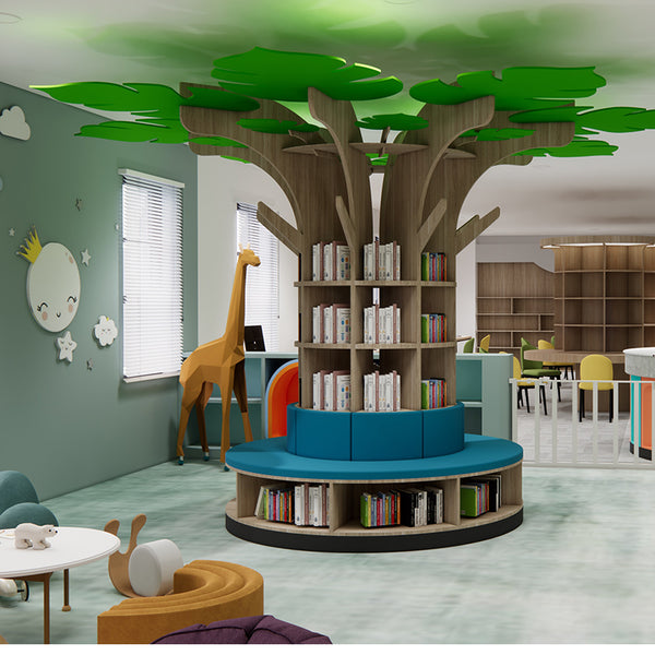 Chiquitos Popular Design Reading Tree Bookshelf Kids Library Reading Nook  Wooden Kindergarten Classroom Daycare Furniture Set