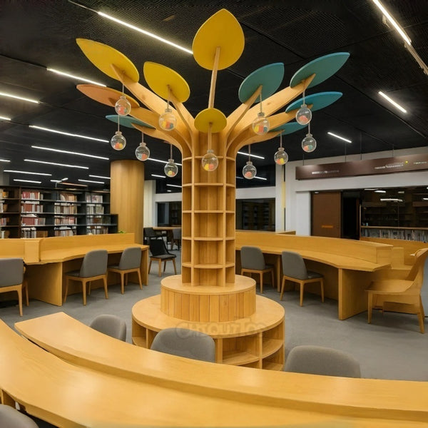 Chiquitos Tree-Shaped Bookshelf Bookcase Storage Rack Space-Saving Freestanding Display Shelf for Library Kids Book Organizer