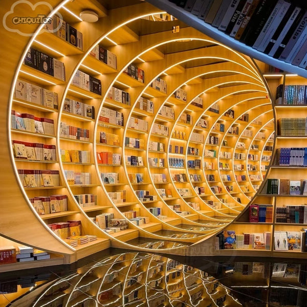 Chiquitos Circular Library Corridor Bookshelf Ring-Shaped LED Linear Light for Library Shelves Curve LED Strip Book Storage