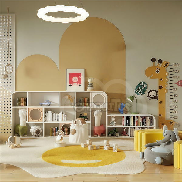 Chiquitos Kids Room Bookshelf Furniture Set Organizer with Bookcase Shelves and Toy Storage for Children Bedroom or Playroom