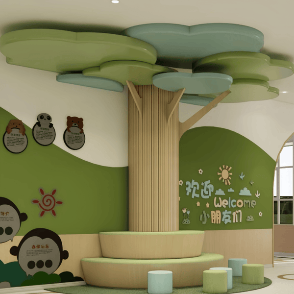 Chiquitos Tree-Shaped Column Wrap Display  Round Pillar Decoration Stand  for Reading Spaces  Rooms Libraries School Corridors