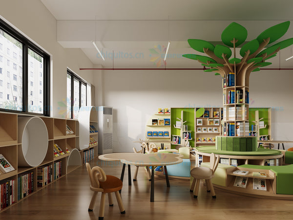 Chiquitos Kids Reading Corner Tree Bookshelf Creative Library Furniture for Nursery and Kindergarten
