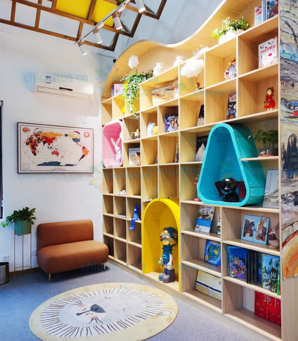 Chiquitos Modern Kids Bookshelf with Playful Elements Perfect for Libraries Classrooms and Reading Corners
