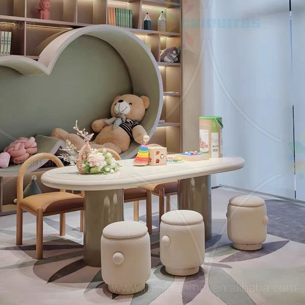 Chiquitos High Quality Table Child Gaming Solid Wood Chair Table Set Kids' Daycare Stool Library Kindergarten Furniture Seating