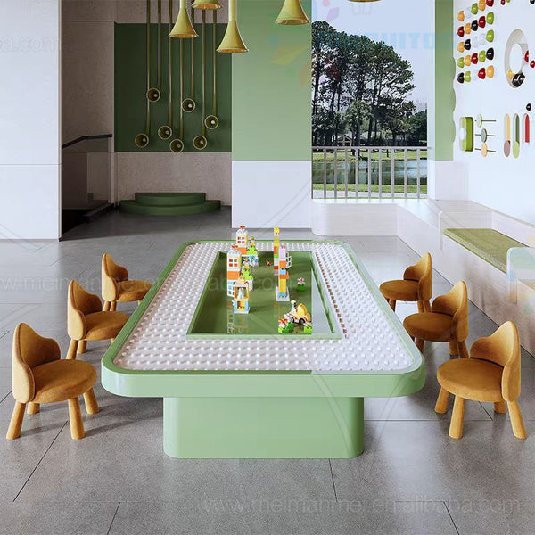 Chiquitos High Quality Table Child Gaming Solid Wood Chair Table Set Kids Play Toy Desk and Stool Set Can Be Assembled with Toys
