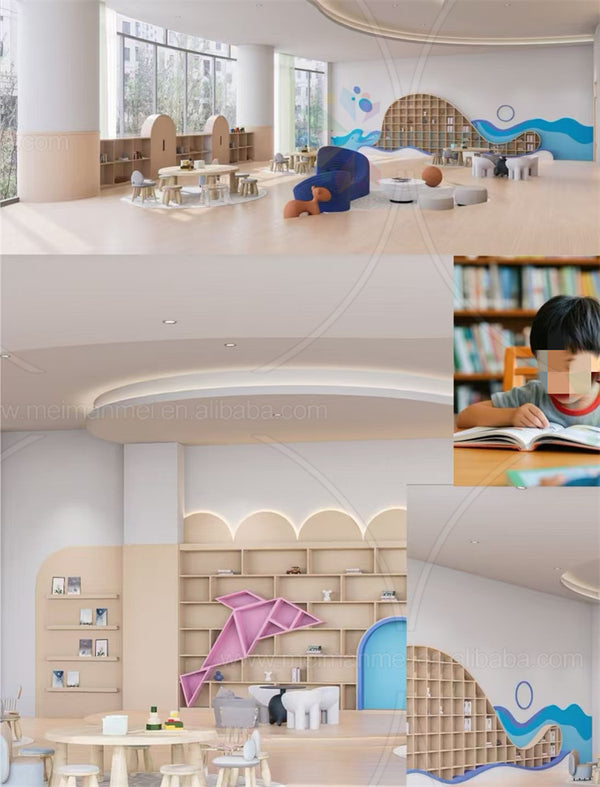 Chiquitos kids library furniture Showcase Ocean theme Dolphin/whale shape bookcase school library decoration modern furniture