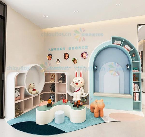 Chiquitos Modern Kids Playroom Furniture Set Creative Toy Storage Display Units and Reading Nook