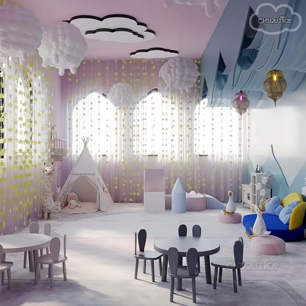 Chiquitos Custom Wall Decor Table and Chairs Sets Display Shelf Daycare Center Layout Design for Kid Room Early  Learning Center