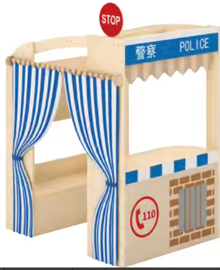 Chiquitos Indoor Playground Kids Pretend Mini  Role playing House Police Station with Police Car Jail for kindergarten furniture