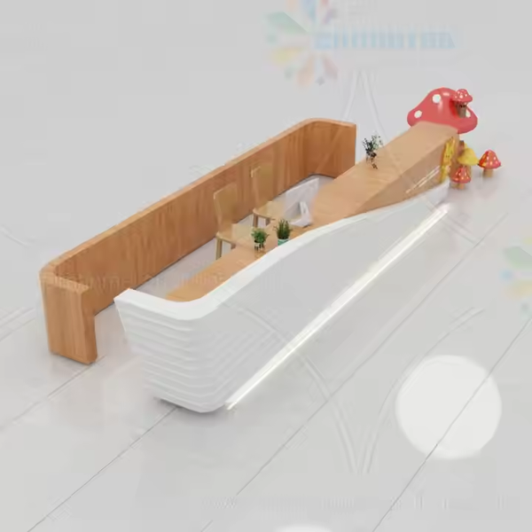 Chiquitos reception desk School Library counter Showcase Stand Wooden Shop Design Bookshop Design Children Library Furniture
