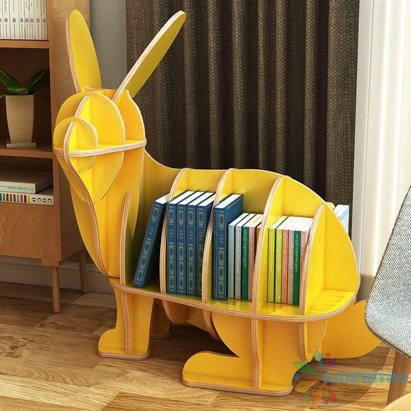 Chiquitos Children Adolescents Wooden Rabbit Shape Library Furniture Bookcase For Study Animal bookshelf kindergarten supplies