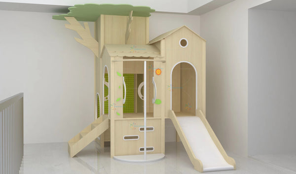 Chiquitos Hot selling high quality indoor wooden indoor slide playground equipment for daycare children