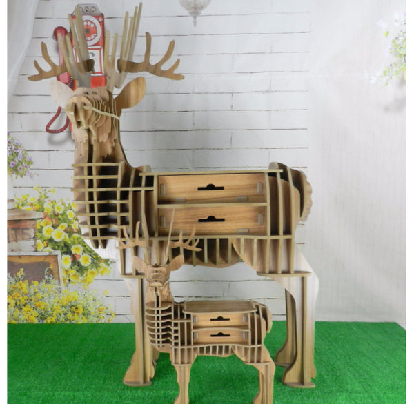 Chiquitos creative animal bookshelf deer wood bookshelf store display stand children's room schookl library bookracks
