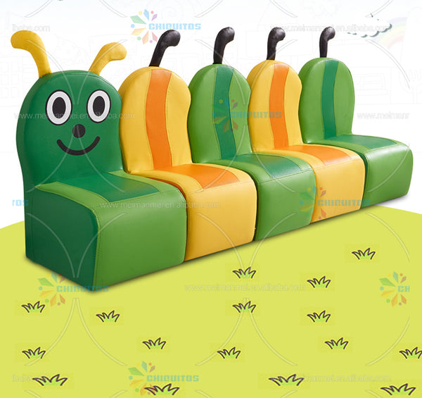 Chiquitos Children's Cartoon Modular Sofa Chair Caterpillar Sofa Kindergarten Reading Area Early Education Reading Corner Sofa