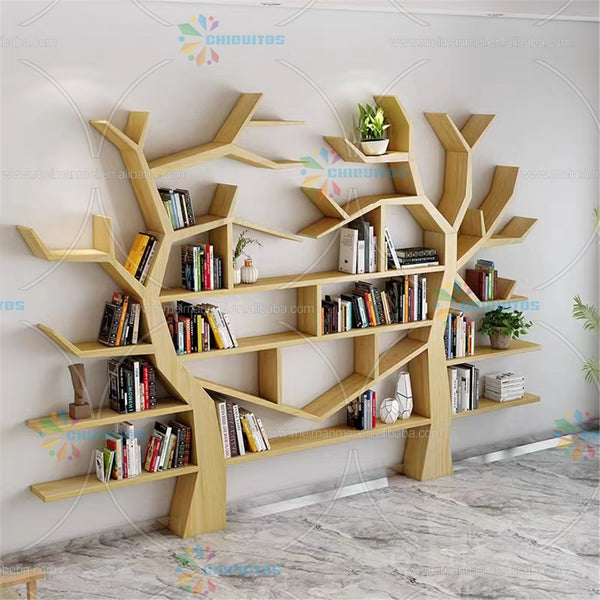 Chiquitos Simple modern tree bookcase shelves office multilayer partition shelf living room study reading Book shelf display