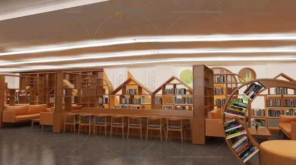 Chiquitos High quality simple library equipment bookstore bookcase design bookshelf display
