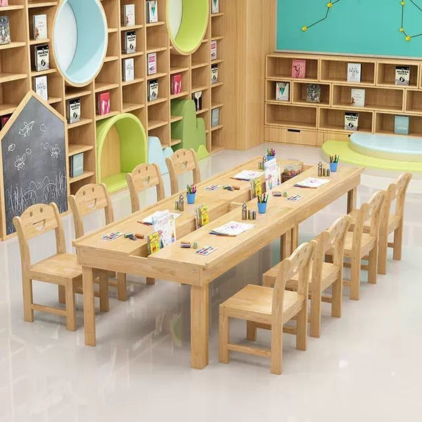 Chiquitos Primary and secondary school students solid wood art table children's painting training table desks and chairs