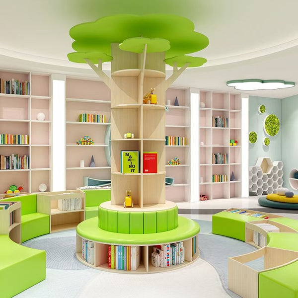 Chiquitos Creative Bookshelf kids tree bookcase Children's library furniture Display daycare centre Tree Wall Kindergarten