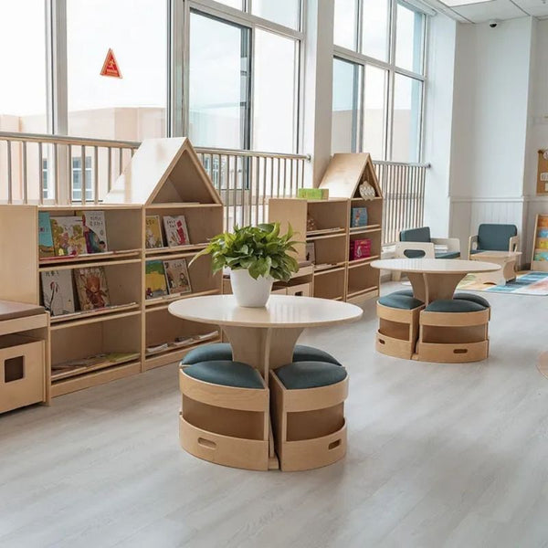 Chiquitos Creative Kids Table And Chairs Set Daycare Childcare Center Home Room Furniture With 4 Chairs For Events