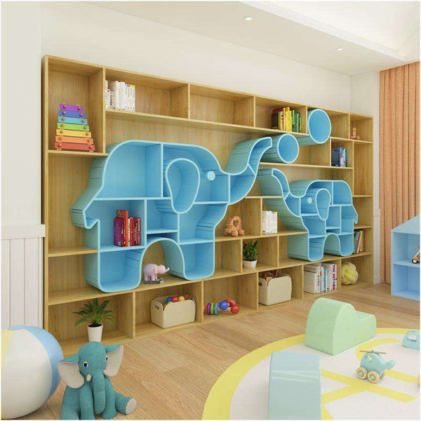 Chiquitos Elephant Bookshelf Kindergarten decoration wall bookshelf Montessori Kids' Cabinets Nursery Creative storage rack