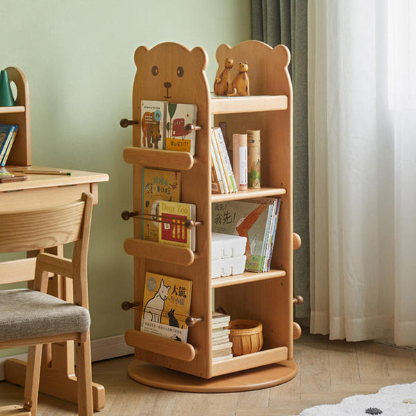 Beech Children'S Bookshelf Modern Cartoon Student Picture Book Storage Shelf Revolving Floor Locker