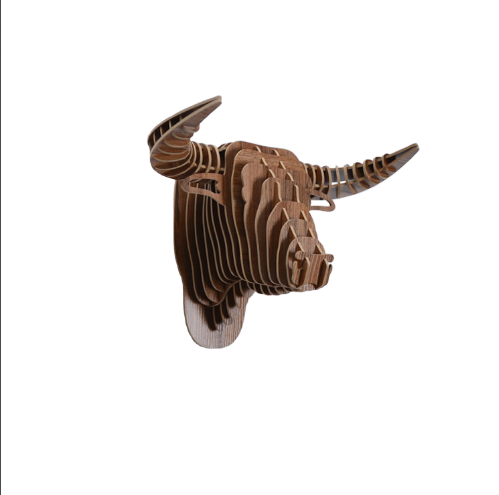 Chiquitos 2024 May Sell Well Wholesale Carved Elegant Wooden Bull Head Decoration For Home Ornament