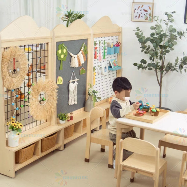 Chiquitos Kindergarten Furniture Daycare Nursery Children Desk Kids Table Wooden Furniture Montessori Study Table and Chair Set