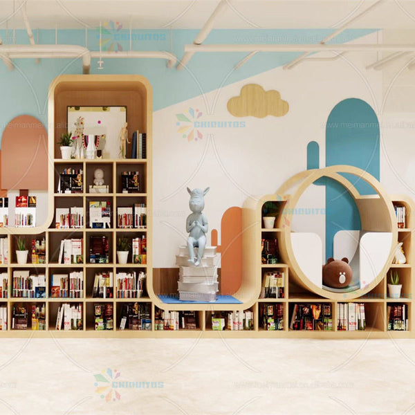 Chiquitos school library furniture luxury Kindergarten Kids Wooden Toys Storage Cabinet Montessori Centre Cabinets Storage