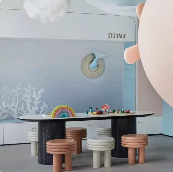 Chiquitos Commercial Montessori Preschool Furniture Children Library table and chair sets Wooden Study creative kids furniture