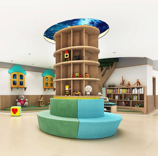 Chiquitos kindergarten bookcase library reading room round pillar bookcase square pillar round pillar cylindrical bookcase