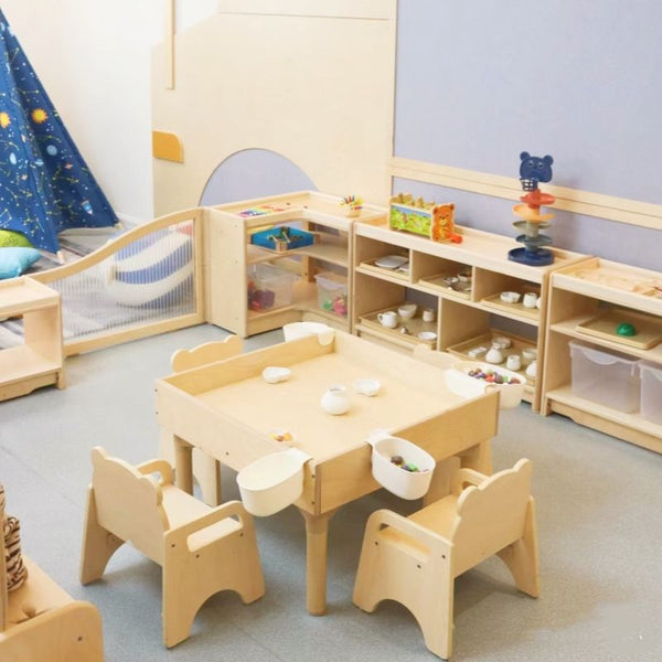 Chiquitos High Quality Study Table Child Solid Wood Chair And Table Set Kids Play Table Chair Set kindergarten classroom supplie