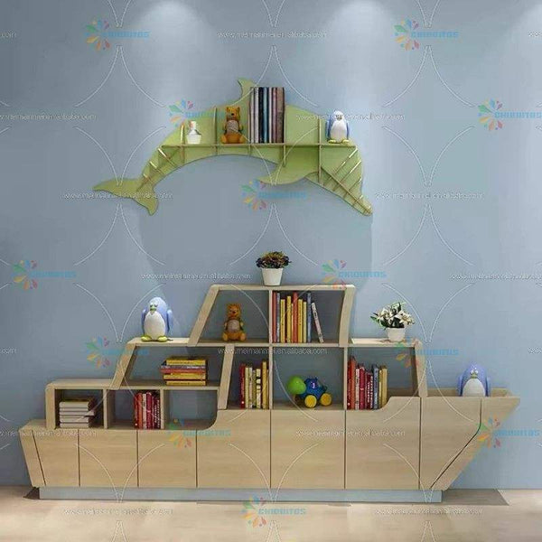 Chiquitos Nordic creative ship shaped floor to floor shelf for window background wall library children's picture book display