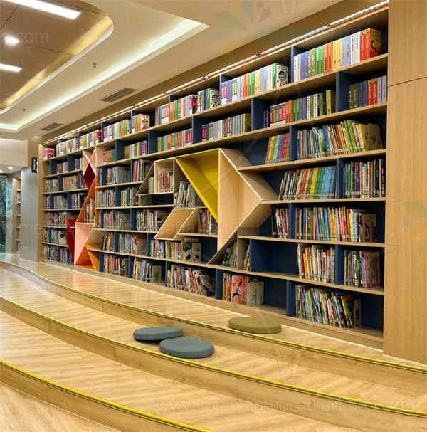 Chiquitos school library modern furniture bookcase kindergarten supplie Wall Bookshelf luxury library decorate Customization