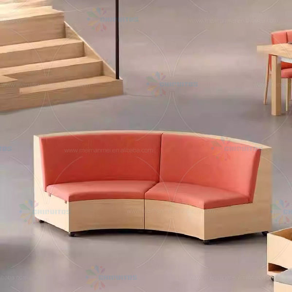 Chiquitos Bookshelf with Modular Sofa Seat Fabric Modern Nordic Style S Shaped Wooden Creative Piano Chair Library Furniture