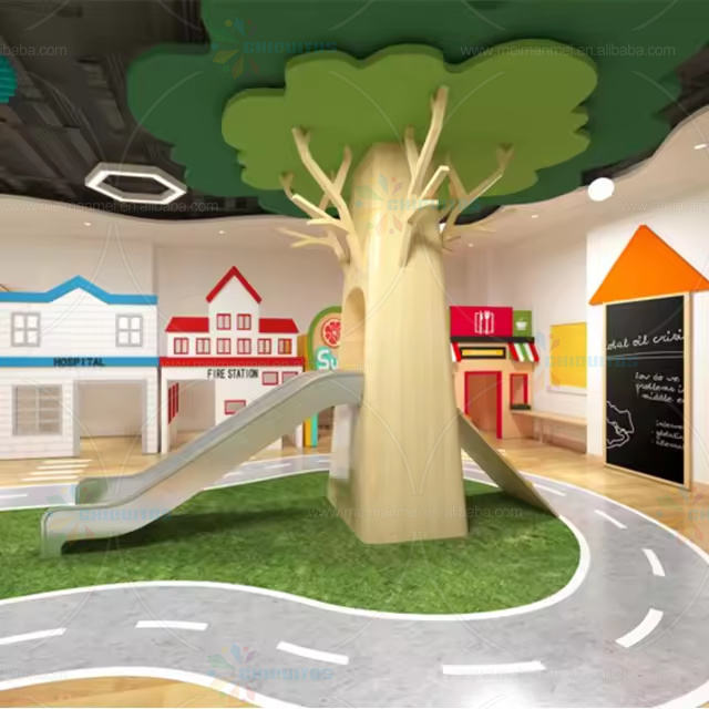 Chiquitos Kindergarten Indoor Playground Tree Bookshelf Children'S Par ...