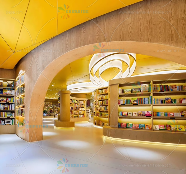 Chiquitos Modern Library Book Shelves Bookstore Furniture Bookcases Wood Bookshelf Library