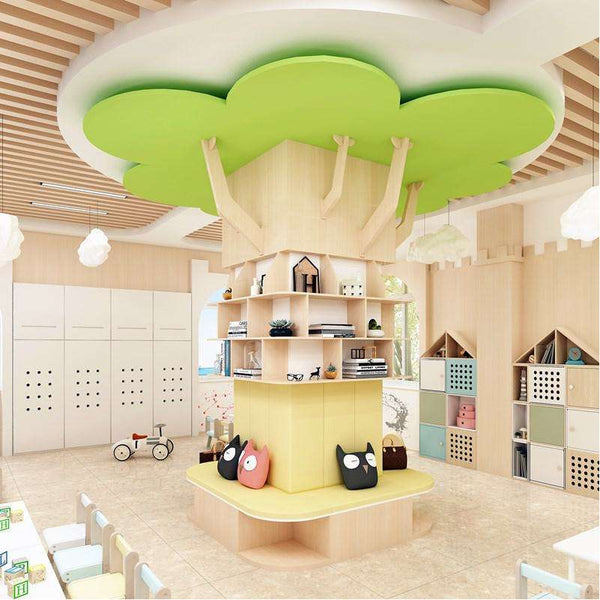 Chiquitos Australia Hot Sale Kids Library Furniture 1/2 Half Wooden Reading Bench Tree Shaped Bookshelf Luxury Library Decorate