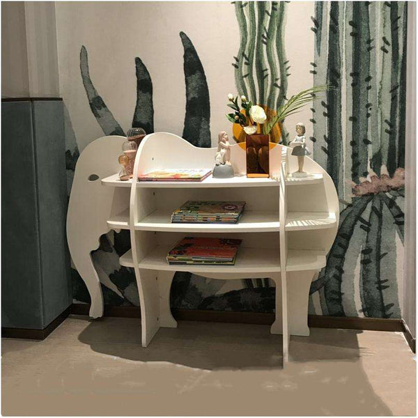 Chiquitos Creative Book Shelf Wooden Library Baby Modern With Cabinet Children'S Book Case Elephant shape