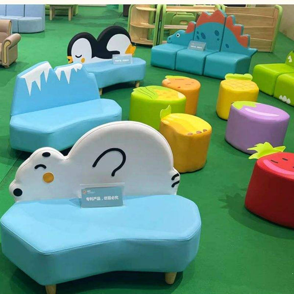 Chiquitos Kids Home Cartoon Sofa Soft Iceberg Fruit And Vegetable Tyrannosaurus Rex Shape Modular Sofa For school