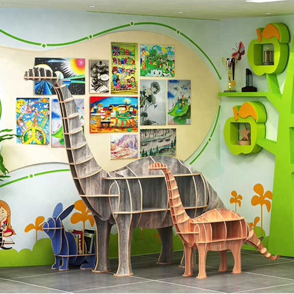 Chiquitos display rack dinosaur bookshelf storage rack soft furnishings shop window decoration scene layout and decorations