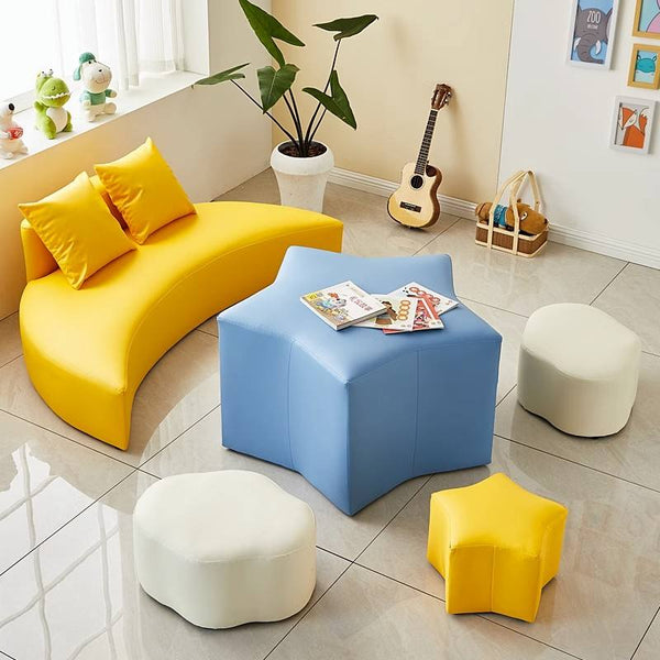 Chiquitos Cartoon Moon Star Set Modular Combination Stool Children's Sofa Kindergarten Reading Corner Leather Soft Bag Stool