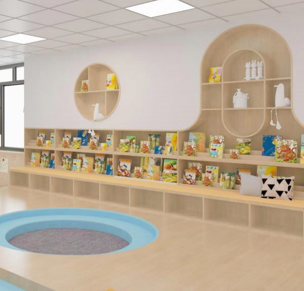 Chiquitos Creative Wall Bookshelf Custom 3-6 Layers School Library Furniture Book Store Shelves Child Wooden Nursery Furniture