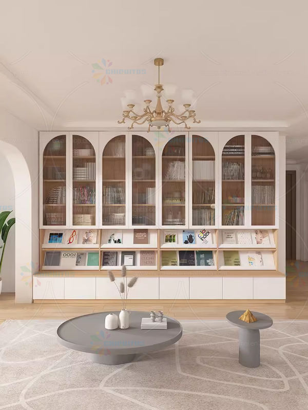 Chiquitos New solid wood living room card bookcase to the top of the whole wall custom children's bookcase home